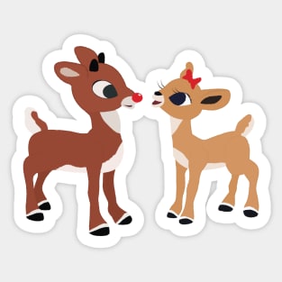 Classic Rudolph and Clarice © GraphicLoveShop Sticker